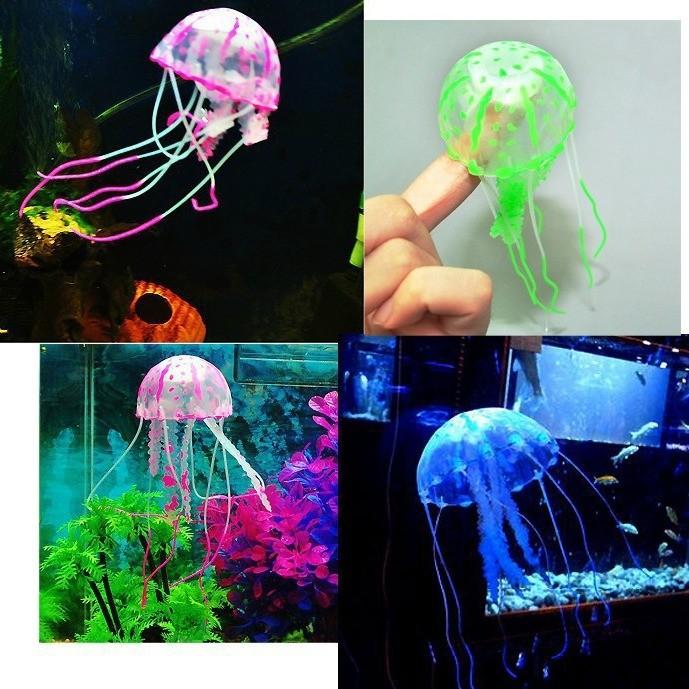 Petite Méduse Simulée Matériau Silicone Sans Odeur Décoration Paysagère pour Aquarium