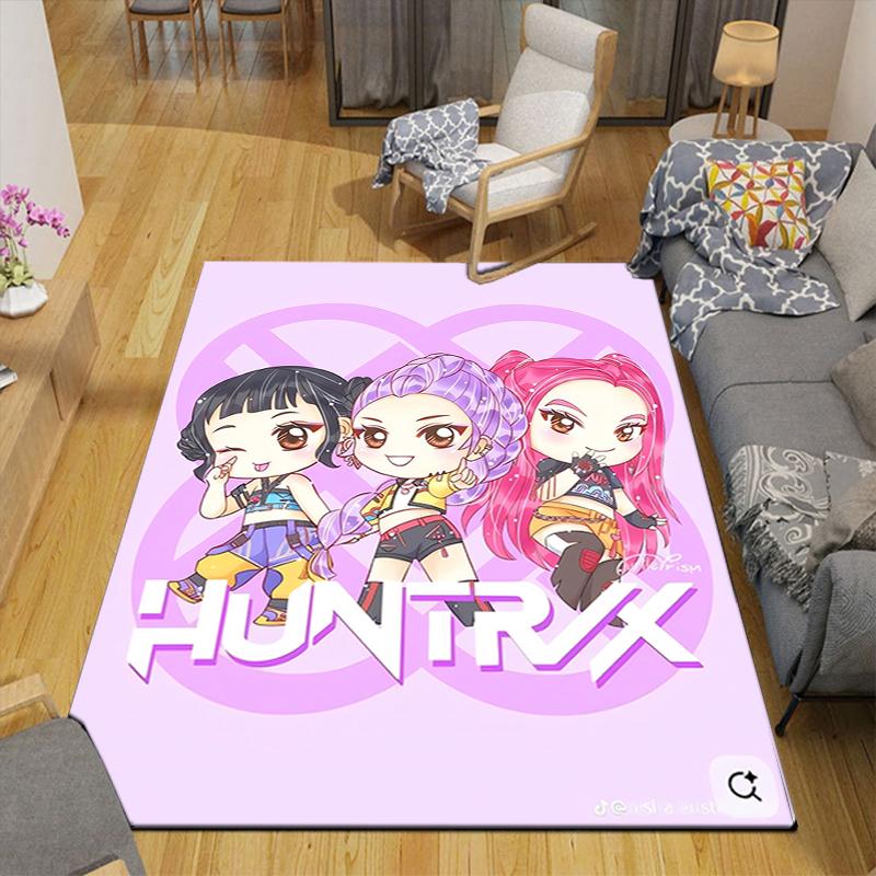 1Pc Huntrix Future Fashion Icons Rug, Office Carpet Indoor Outdoor Doormat, Non-Slip, Comfortable, Living, Christmas Halloween,  Xmas Gift L1460