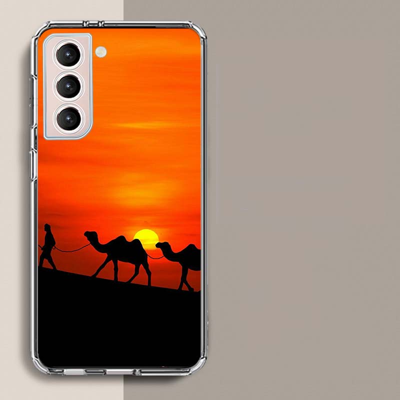 Desert Camel Caravan Grazing Phone Case For Samsung A16 A26 A36 A56 A17 A15 A25 A35 A55 A14 A24 A34 A54 A04S A05S Galaxy Note 20