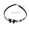 Y2K Aesthetic Heart Bowknot Choker Necklace Trendy Neckchain Jewelry Accessory Deliacte Pendant Neck Chains for Women