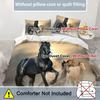 Sun Horse Herd Running Pattern 3D Printed Duvet Cover Soft Comfortable Luxury Bedding Set Wildlife Theme Quilt Cover Pillowcases