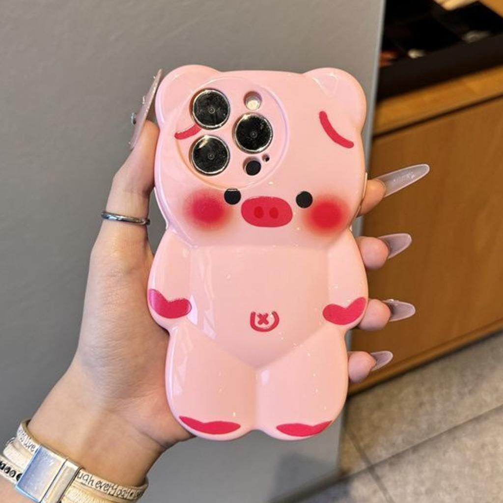 Three-dimensional Cartoon Bear Shell, Creative Personality, Fashionable Couple Mobile Phone Case, TPU Love Small Fresh Mobile Phone Case