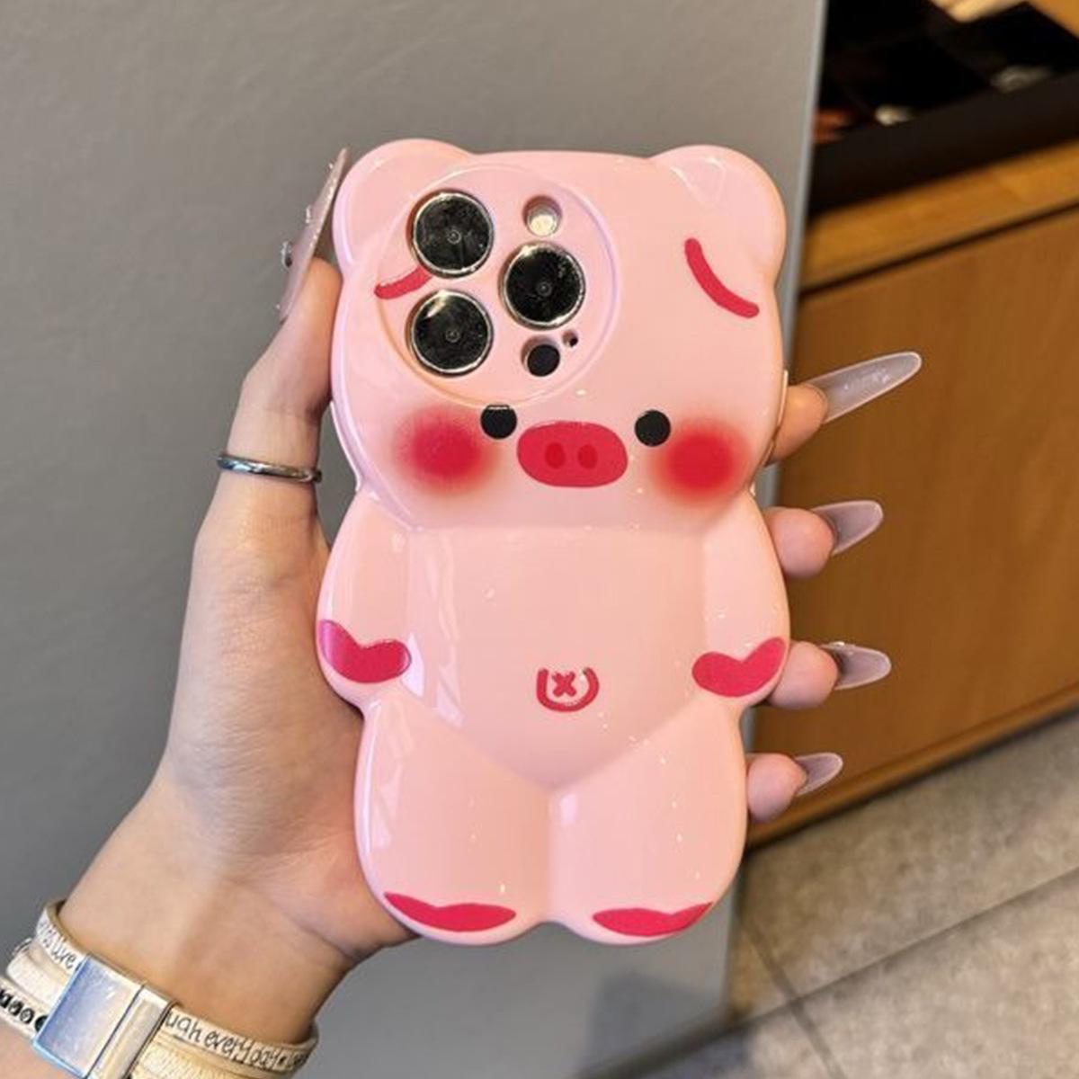 

Three-dimensional Cartoon Bear Shell, Creative Personality, Fashionable Couple Mobile Phone Case, TPU Love Small Fresh Mobile Phone Case For iphone 16 Pro Max
