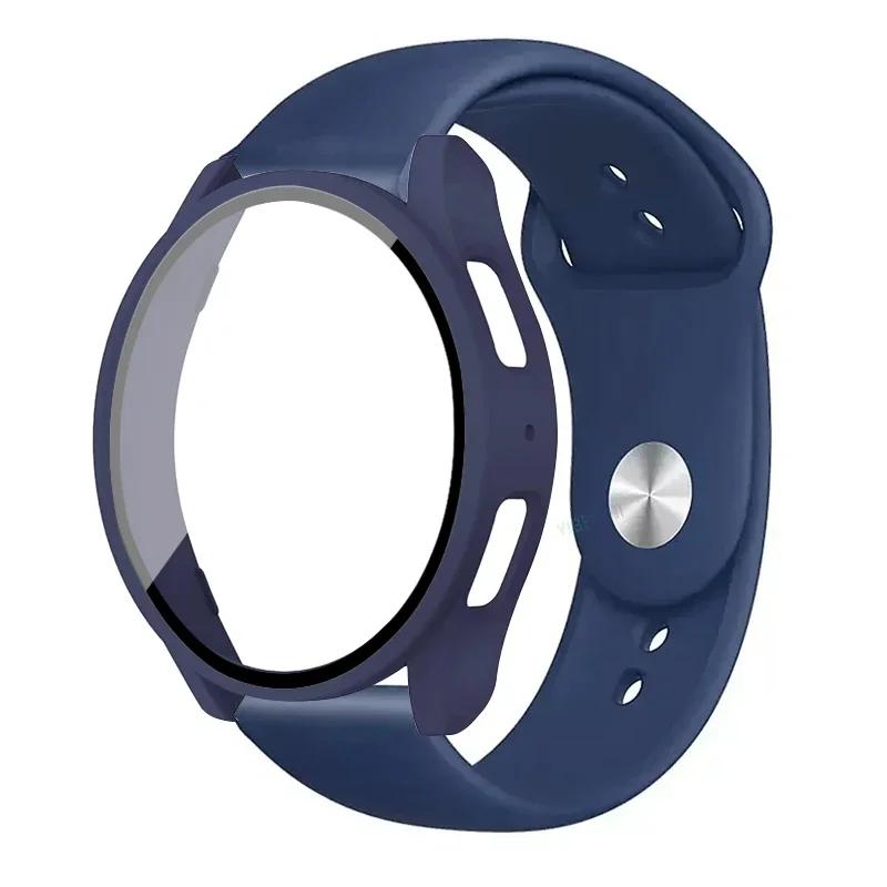 Case+Strap for Samsung Galaxy Watch 7 5 6 40mm 44mm Silicone Band 20mm Bracelet Tempered Glass Screen Film Case Protector Cover