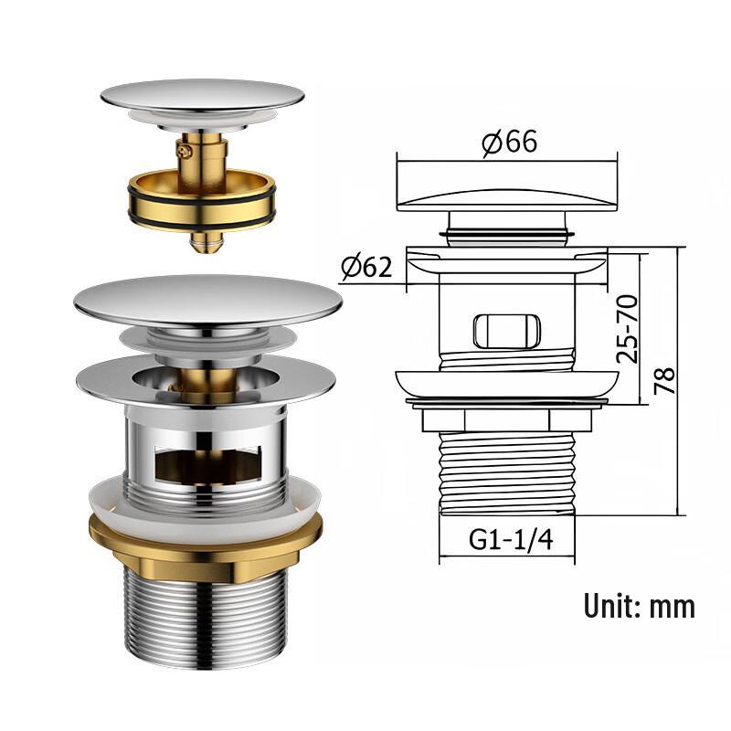 Universal Basin Pop-Up Drain