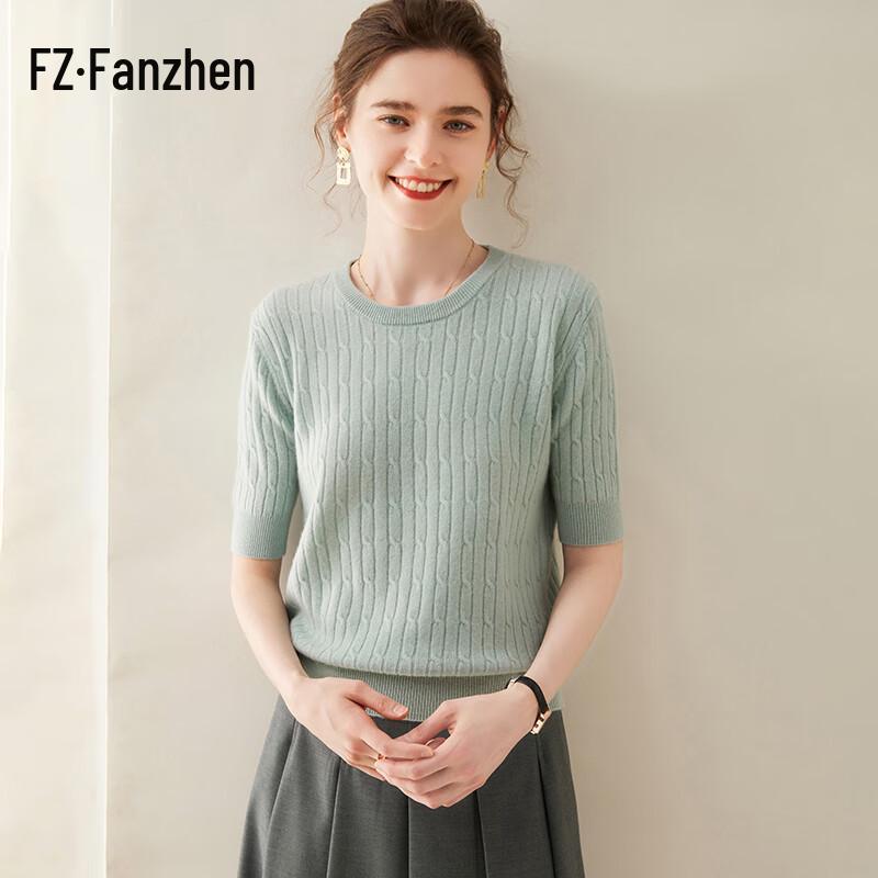 

Fanzhen Women s Short-Sleeve Cashmere Blend Knit Top M