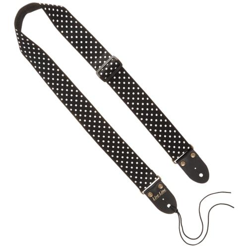 LIVE LINE Polka Dot/Black Guitar Strap LS2000WBB