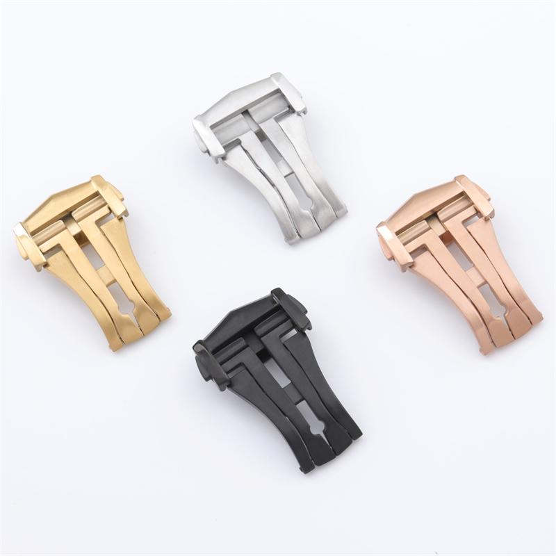 18mm 20mm Metal Watch Band Buckle for Omega Stainless Steel Folding Buckle Silver Black Clasp Deployment Clasp Accessories