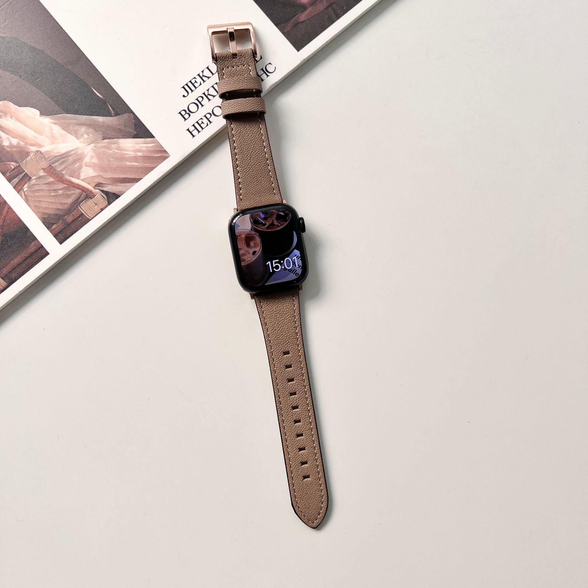 

Мягкий ремешок из кожи ягненка с узором лисички для Apple Watch iWatch SE/11/10/9/8/7/6/5/4 - Осенне-зимняя коллекция 38/40/41/42mm