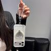 Luxury Sparkling Glitter Rhinestone Heart Mirror Phone Case for iPhone 17 Pro Max 16 15 14 13 Crystal Wrist Strap Protect Cover