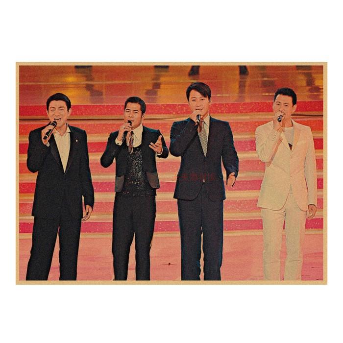 Four Heavenly Kings Group Photo Poster: Andy Lau, Leon Lai, Aaron Kwok, Jacky Cheung - Wall Art
