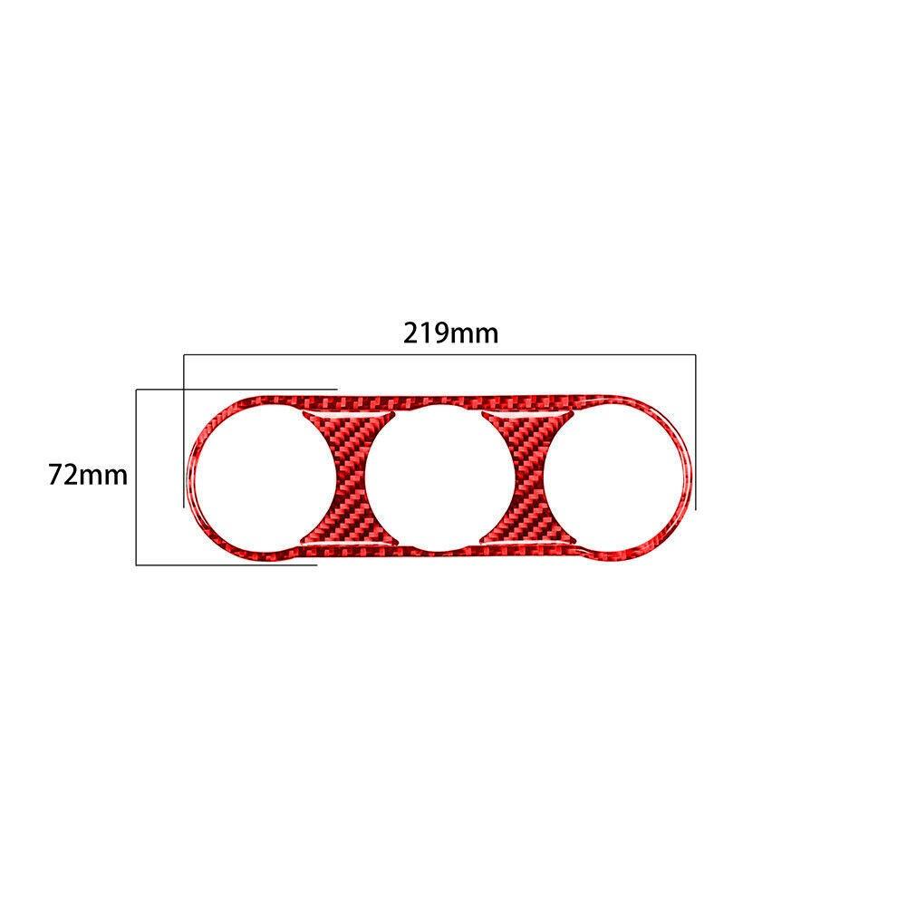 3pcs For Mazda MX-5 2016-21 red Carbon Fiber Climate Console Interior Trim