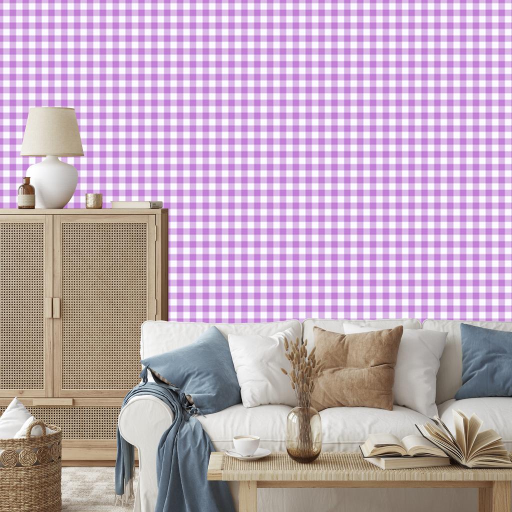 Wallpaper Fabric Pattern Lavender and White, Lavender Background 50x1000