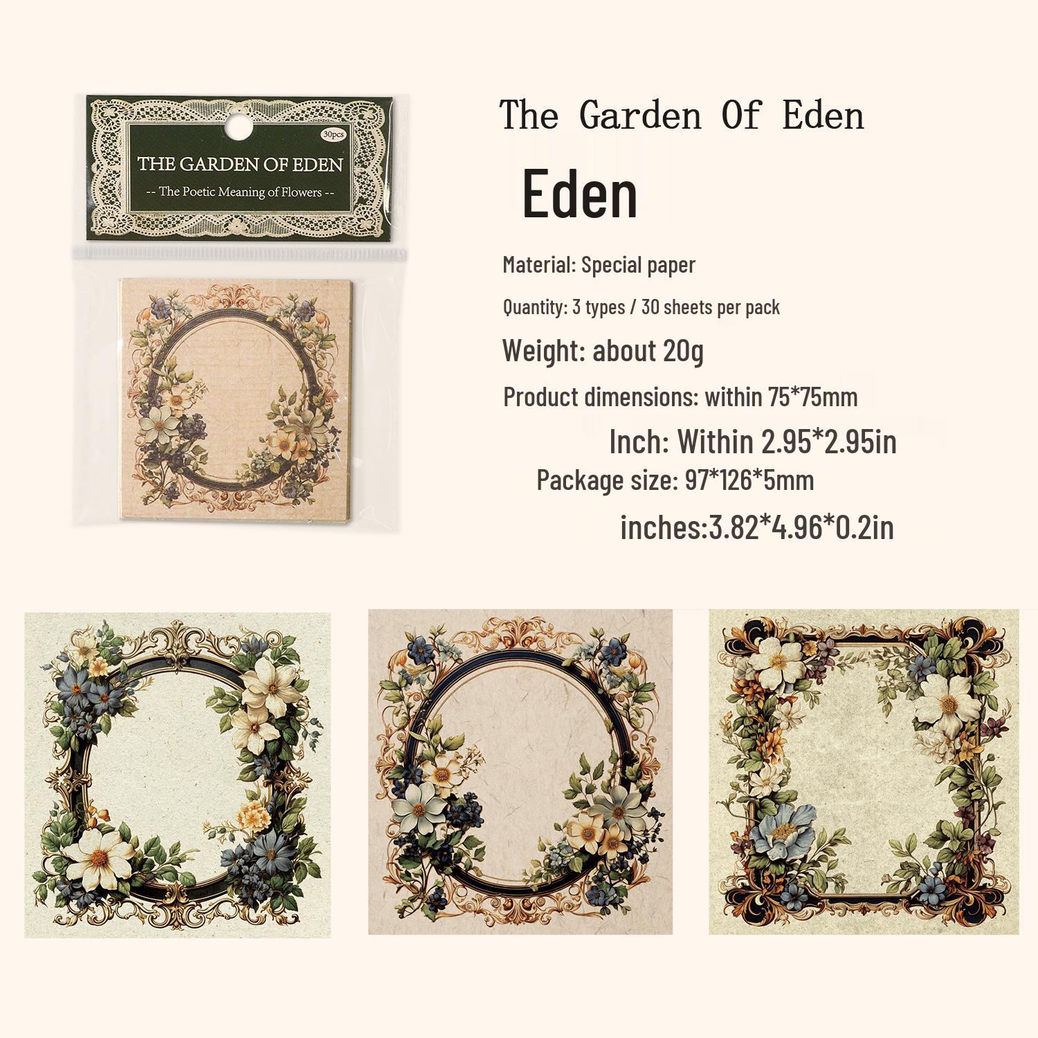 Gugu Forest Sticky Notes: Blooming Flowers Poetic Series - Floral Border Decorative Journal Stickers, 4 Styles