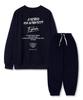 TI.GLAKE Method Fleece-Lined Sweatshirt Jogger Training Pants Set Navy