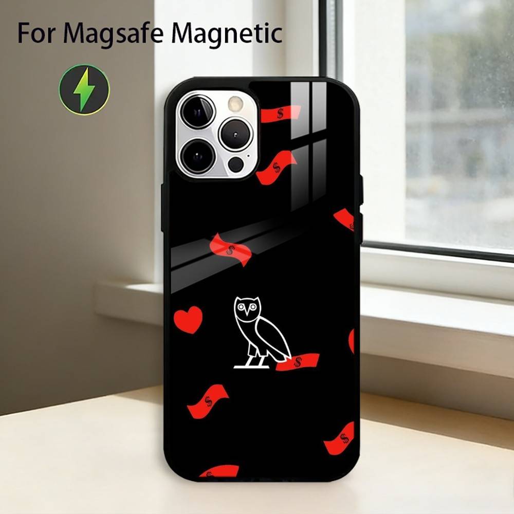 

D-Drake OvO O-OWL Phone Case For iPhone17,16,15,14,13,12,11 Plus,Pro Magnetic with Magsafe Wireless Charging iPhone14Plus