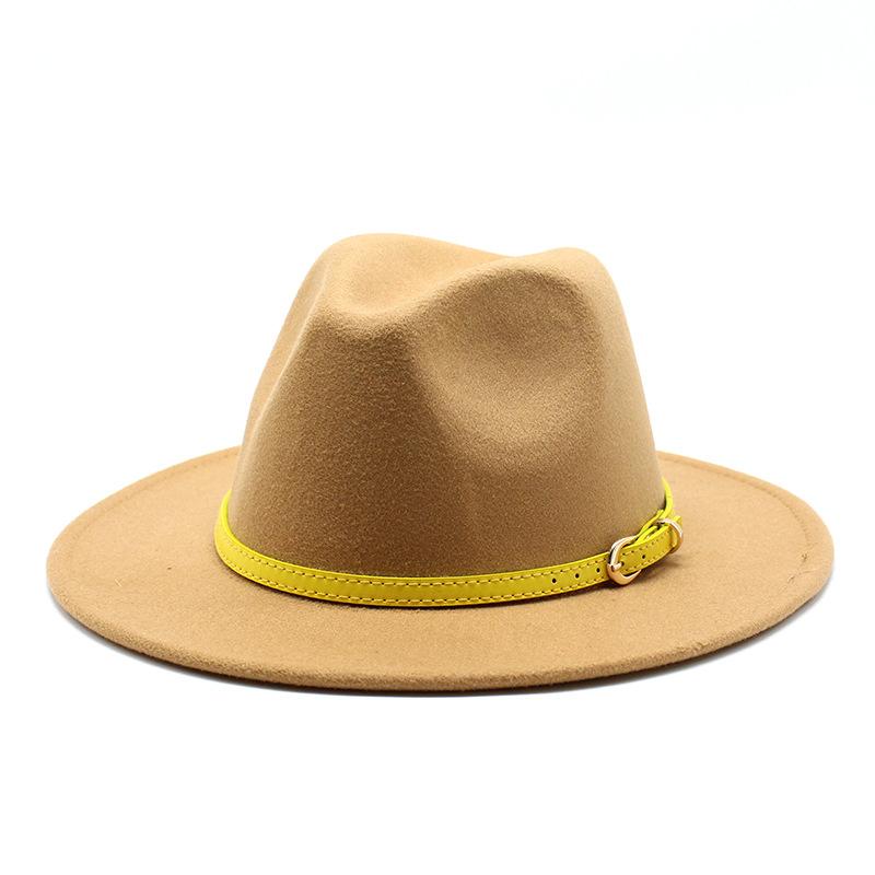 Men'S And Women'S Woolen Top Hats, Flat-Brimmed Big-Eave Hats, Jazz Hats, Felt Hats.