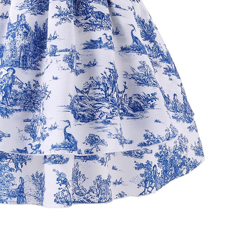 Retro-Szykowna Sukienka na Ramiączkach Spaghetti z Kokardą dla Dziewcząt - Europejski i Amerykański Styl Letni