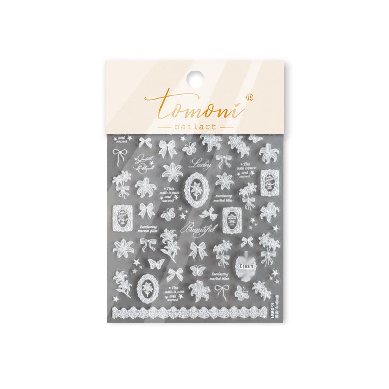 Tomoni 3D Ballet Lace & Lily Flower Nail Art Stickers