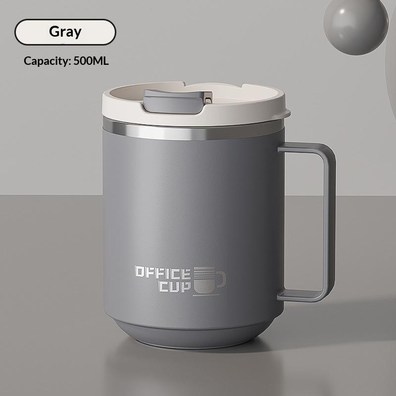 Double Wall Insulated Coffee Mug Scratch Resistant 304 Stainless Steel Coffee Cup with Handle for Office Workplace