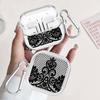 Clear Earphone Cases Cover With Hook Case For Samsung Galaxy Buds 3 FE 2 Live 4 Pro 3Pro 2Pro 4Pro Black Fashion Cool Lace