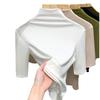Thread Base Shirt for Women New Women's Clothing, Semi-high Neck Solid Color T-shirt, Temperament, Five-point Sleeve Top