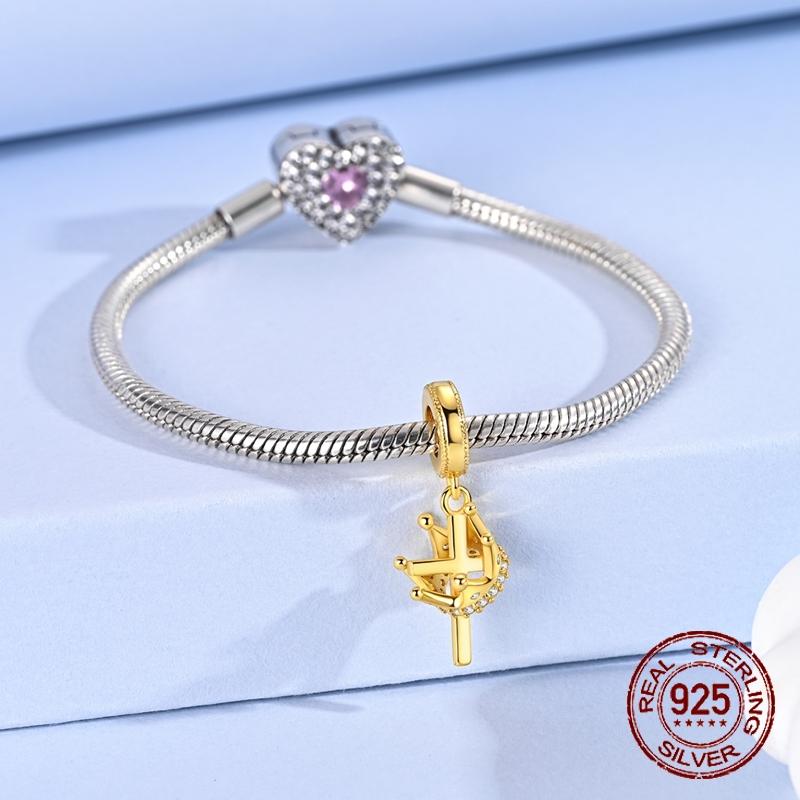 Golden Crown Cross Charms Copper Dangle Pendant Fit Bangle Bracelet Necklace Diy Jewelry