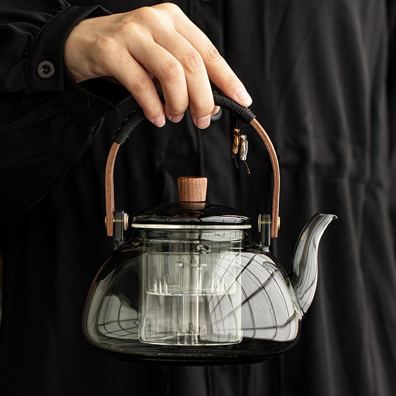 Glass Teapot Beam Kettle Household Electric Pottery Stove Tea Pot Cooking and Steaming Dual Purpose Tea Kettle Tea Infuser