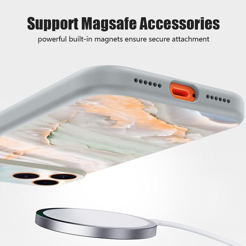 Aquarell Marmor Hülle Für iPhone 17 18 Pro Max Für iPhone 16 15 14 13 Pro Max Magnetisch Für Magsafe Hautgefühl Hybride Handyhülle