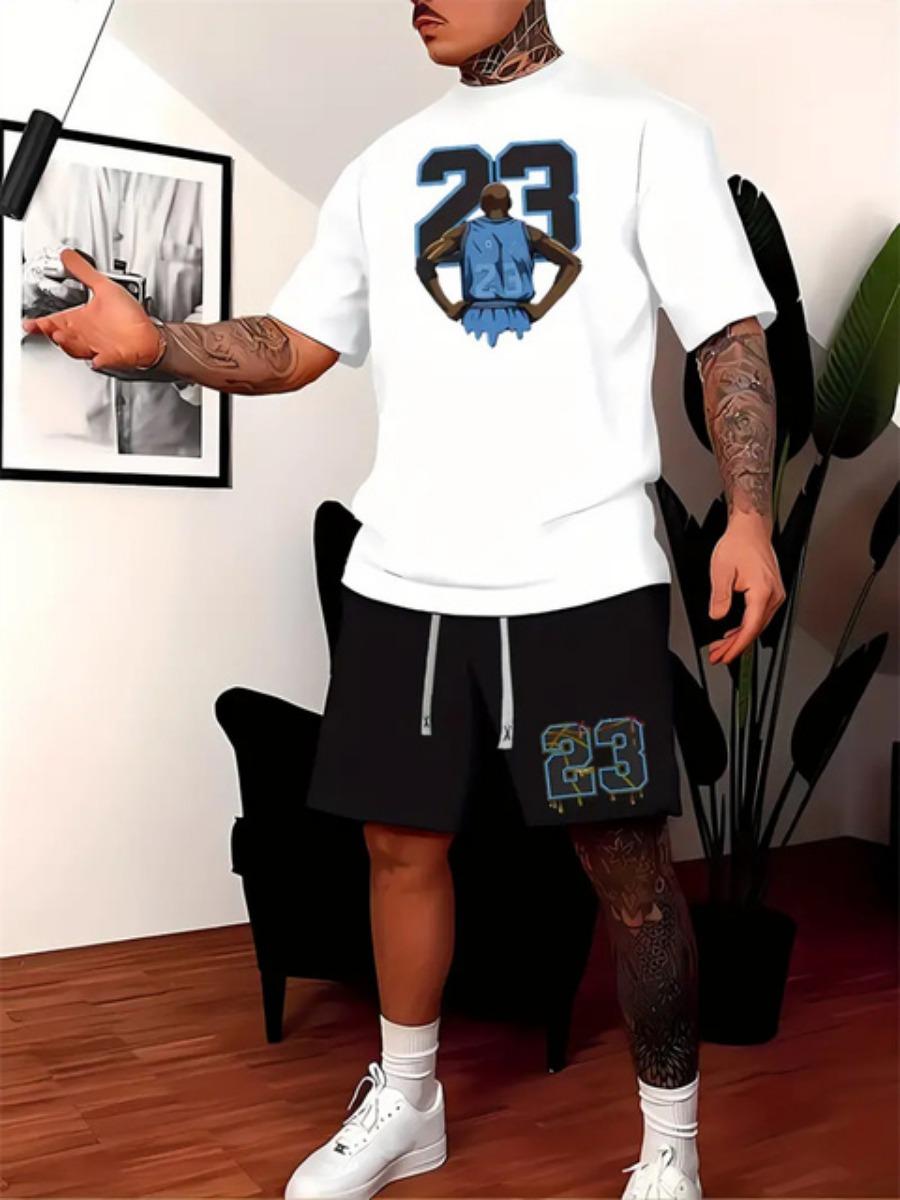 

Летняя дышащая спортивная одежда с 3D-принтом, мужские шорты с короткими рукавами, свободная футболка, баскетбольные брюки, повседневный беговой костюм 6XL