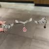 Pendente Foglia Diamante Goccia d'Acqua Corona Copricapo in Lega Retro per Festival