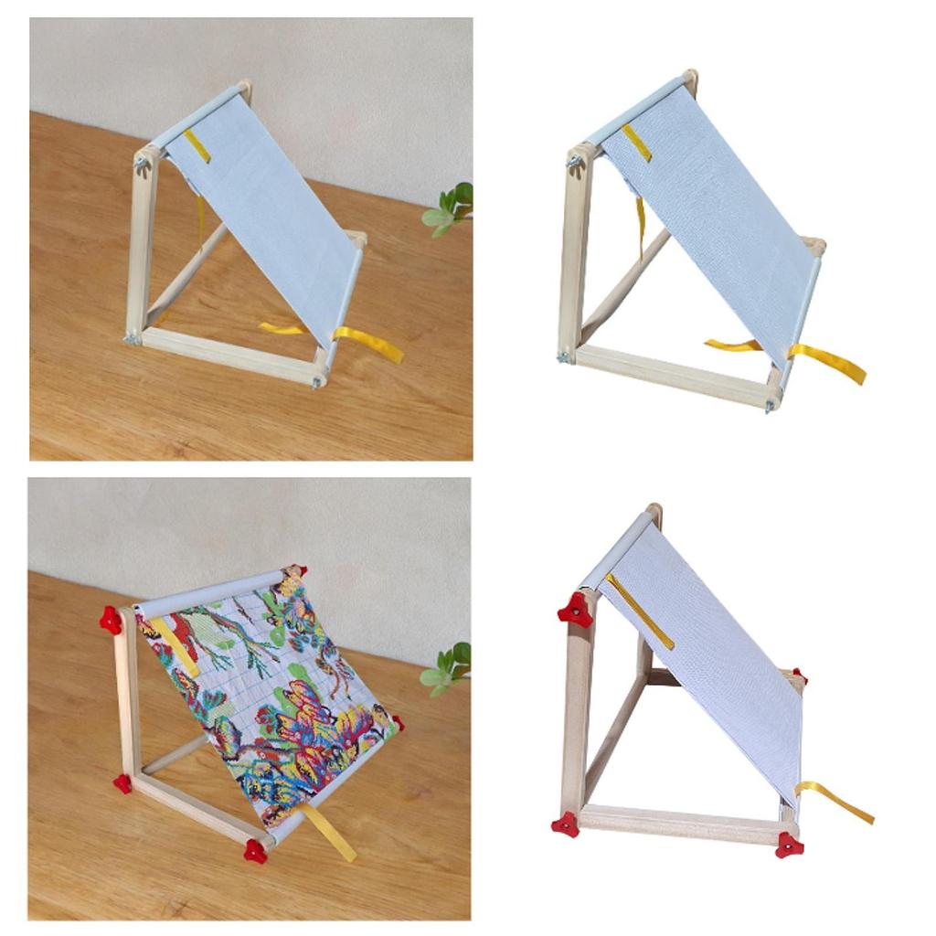 Cross Stitch Frame Wooden Professional Needlepoint Cross Stitch Hoop Stand Crafting Support for Household Studio Office Tapestry