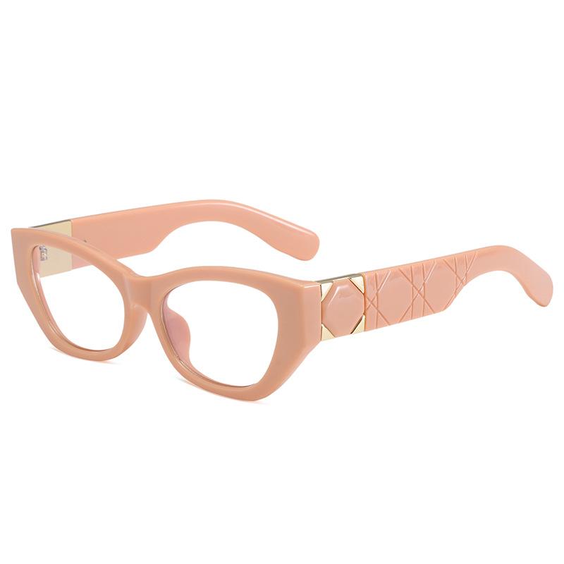 Cat Eye Frame Flat Mirror Street Shot Decorative Glasses Anti-Blue Light Optical Glasses
