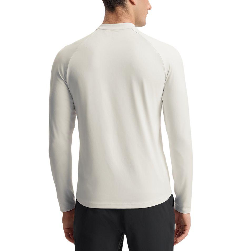 Fila Fitness Series Casual Stand Collar Half-Zip Long Sleeve T-Shirt Men Tops Starlight-White A11M511207FWT