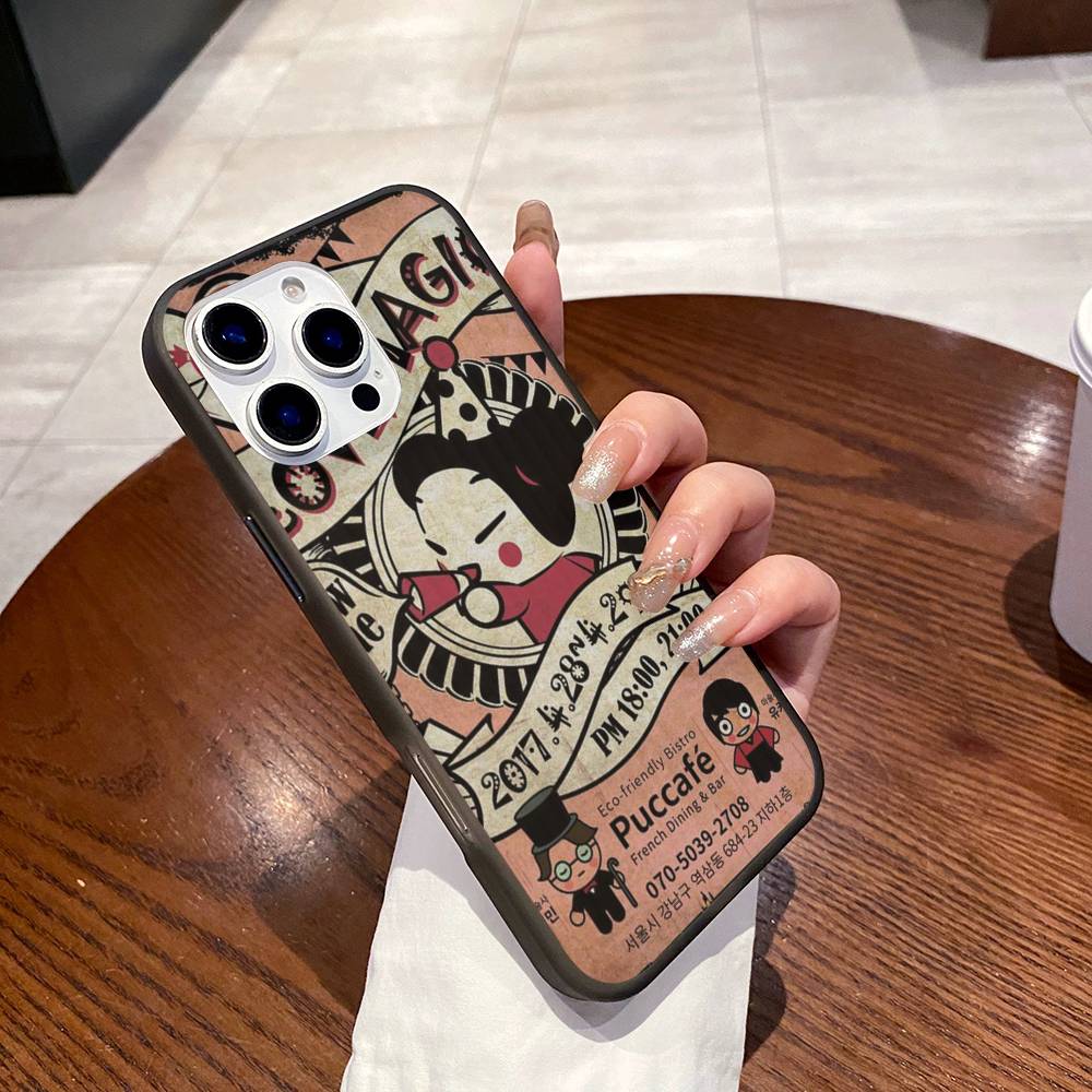 

Popular Animation P-Pucca Phone Case For IPhone 17 16 15 11 12 13 14 Pro Max Soft Corrugated Silicone Cover Case iPhone 16 plus