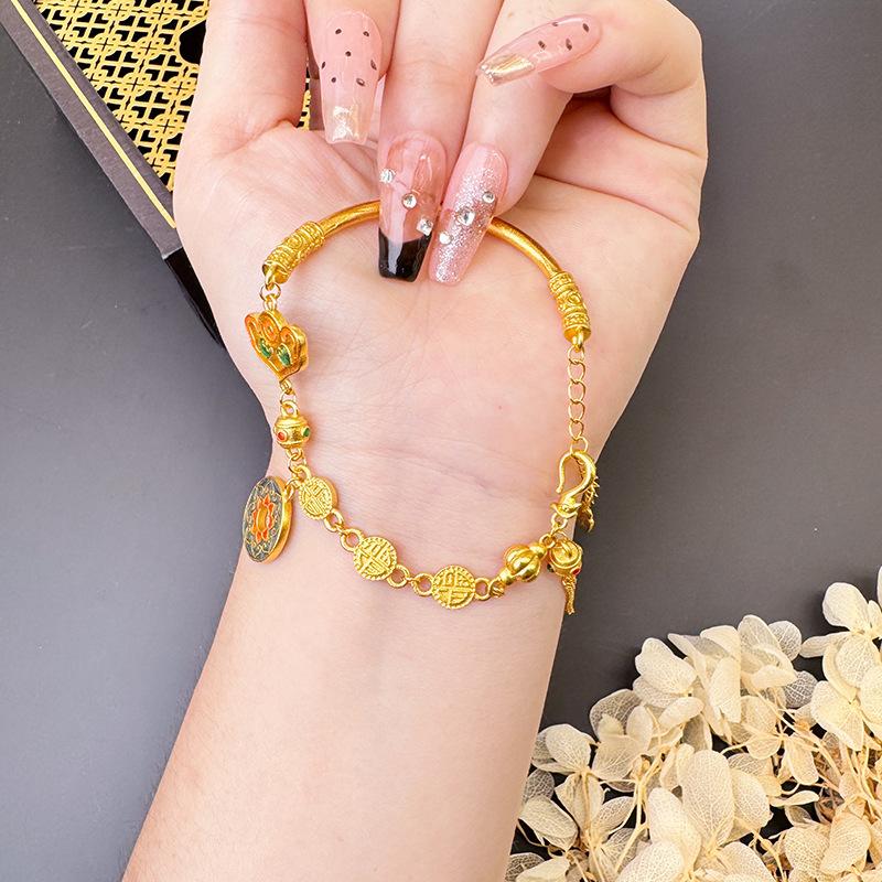 Gesang Flower Bracelet, Retro Blessing Brand Tassel, High-end Light Luxury, National Style Hand Jewelry Bracelet