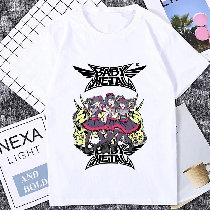 Harajuku BABYMETAL Rock Band Fan T-shirt Casual Fashion L... S