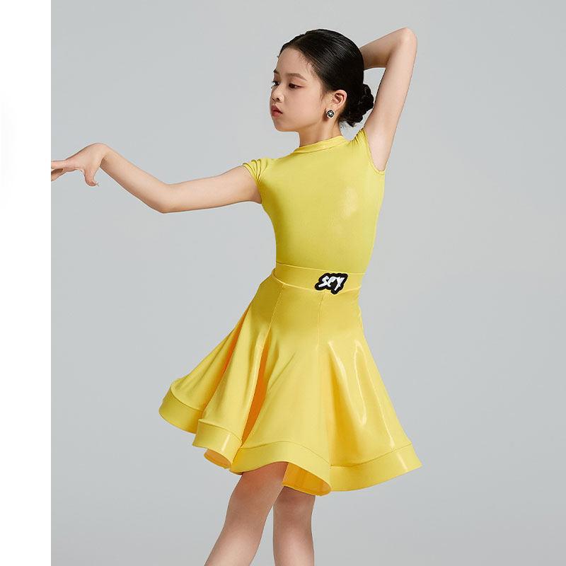 Latein-Tanzwettkampf-Uniform für Mädchen Kinder Cha-cha Professionelle Wettkampf-Uniform und Performance-Uniform Set 180 blue