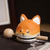 Shiba Inu Wooden Fish Knock Stress Relief Office Desk Decor Cute Gift Handmade Wooden Ornament
