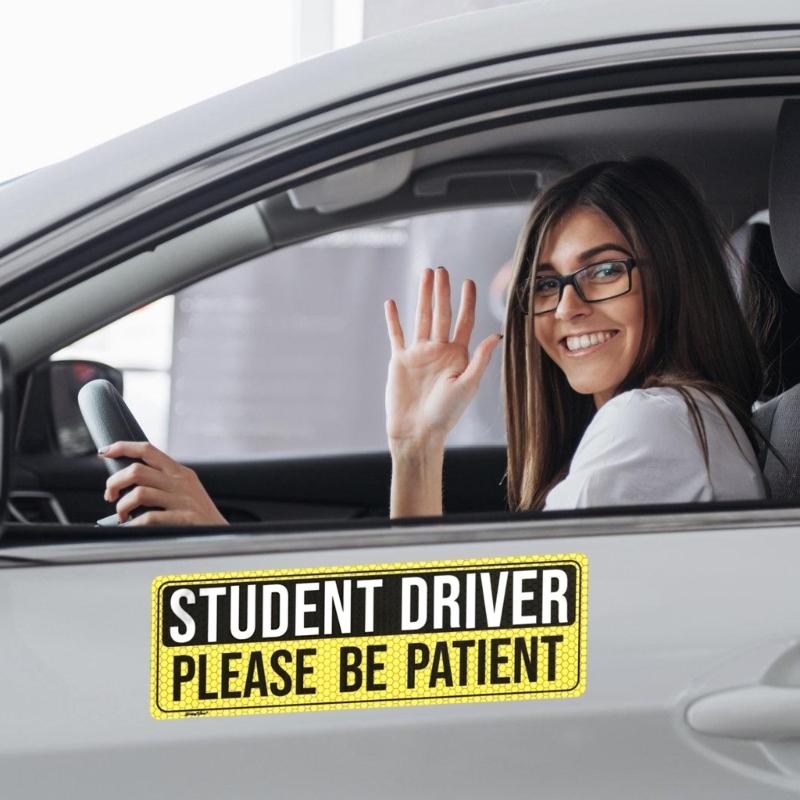 High Visibility Magnetic Car Sticker Exterior Accessories for Beginner Drivers PVC Construction Fit Any Vehicle Type