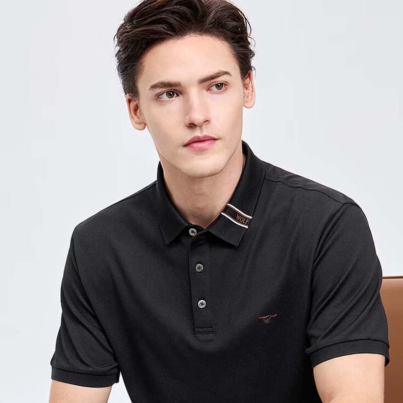 SEPTWOLVES Men's Silk Blend Breathable Short Sleeve POLO Shirt