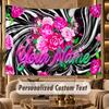 Floral Garden (270) Theme Personalized Tapestry Custom Name Text Wall Hanging Tapestry Home Background Decoration