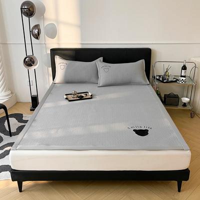 3PC Ice Silk Bean Mat Dormitory Air Conditioning Soft Mat 2024 Bed Dust Mat (two Pillowcases Included)