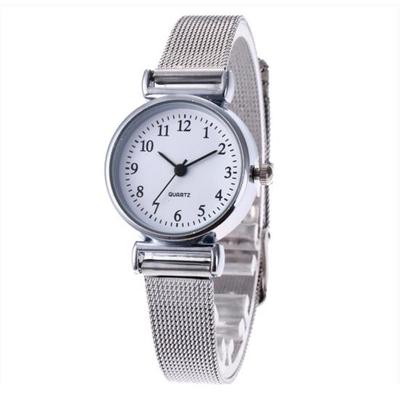Vintage Women Small Round Dial Mesh Band Arabic Number Analog Quartz Wrist Watch