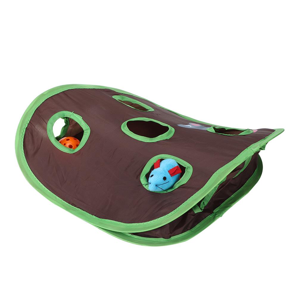 1 Set Foldable Cat Toy Popup Open Mouse Hunt with Bell Ball Funny Interactive Hunting Pet Toys