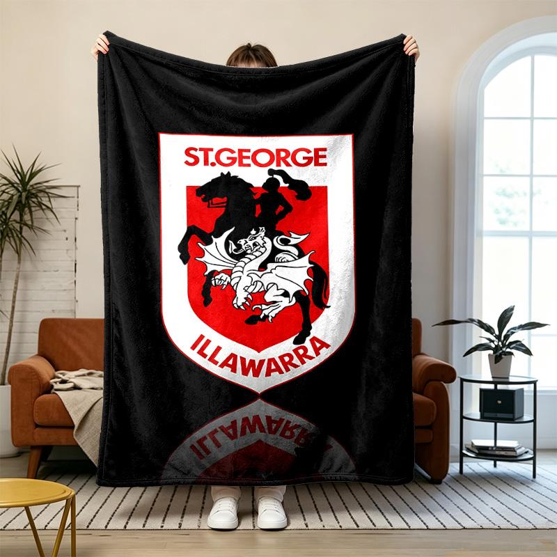 St George Illawarra Dragon Soft and comfortable flannel Suitable for sofas living rooms outdoor camping travel and also makes a great anniversary gif