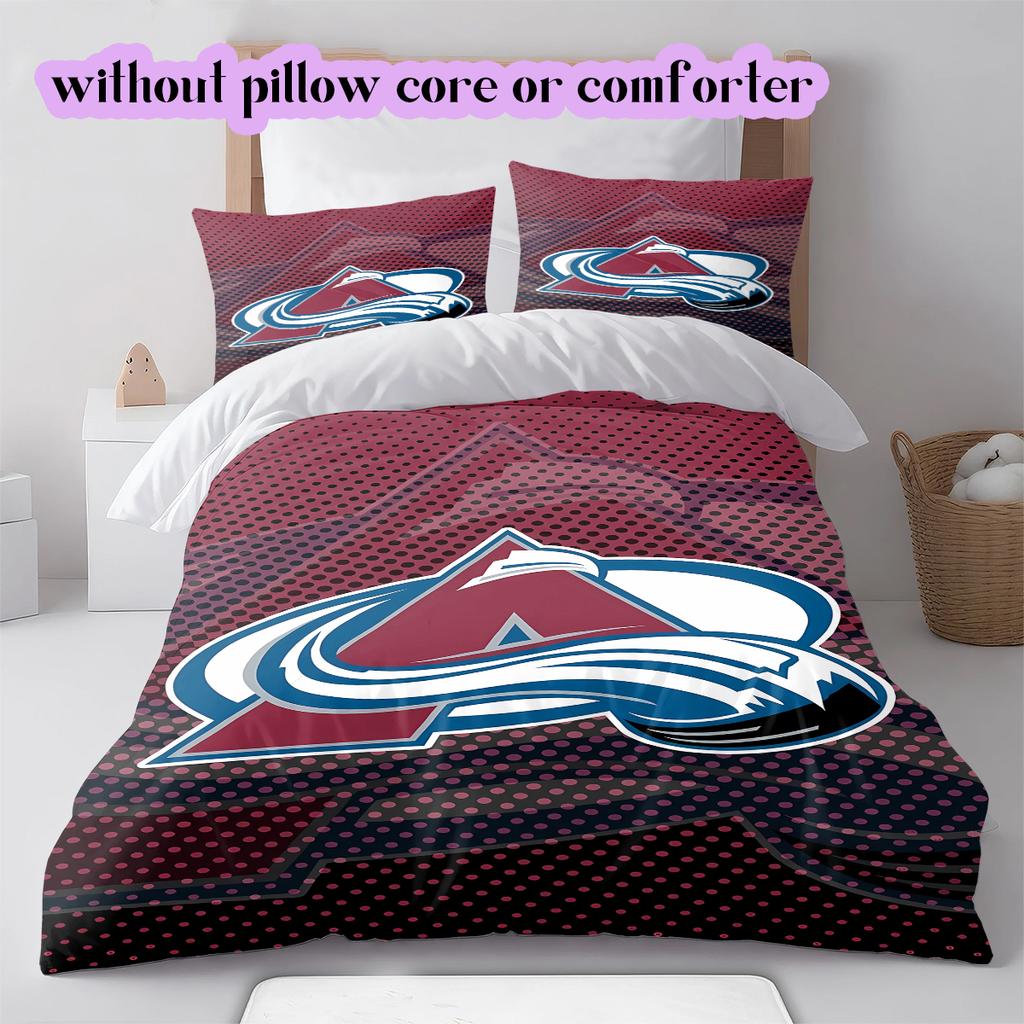 Set Copripiumino Trapuntato con Motivo Logo Hockey su Ghiaccio Federa Decorazione per la Casa Regalo di Compleanno (1* copripiumino + 2* federe, senza imbottitura)