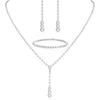 Bridal Party Jewelry Set With Zircon Water Drop Necklace Earrings And Bracelet For Weddings