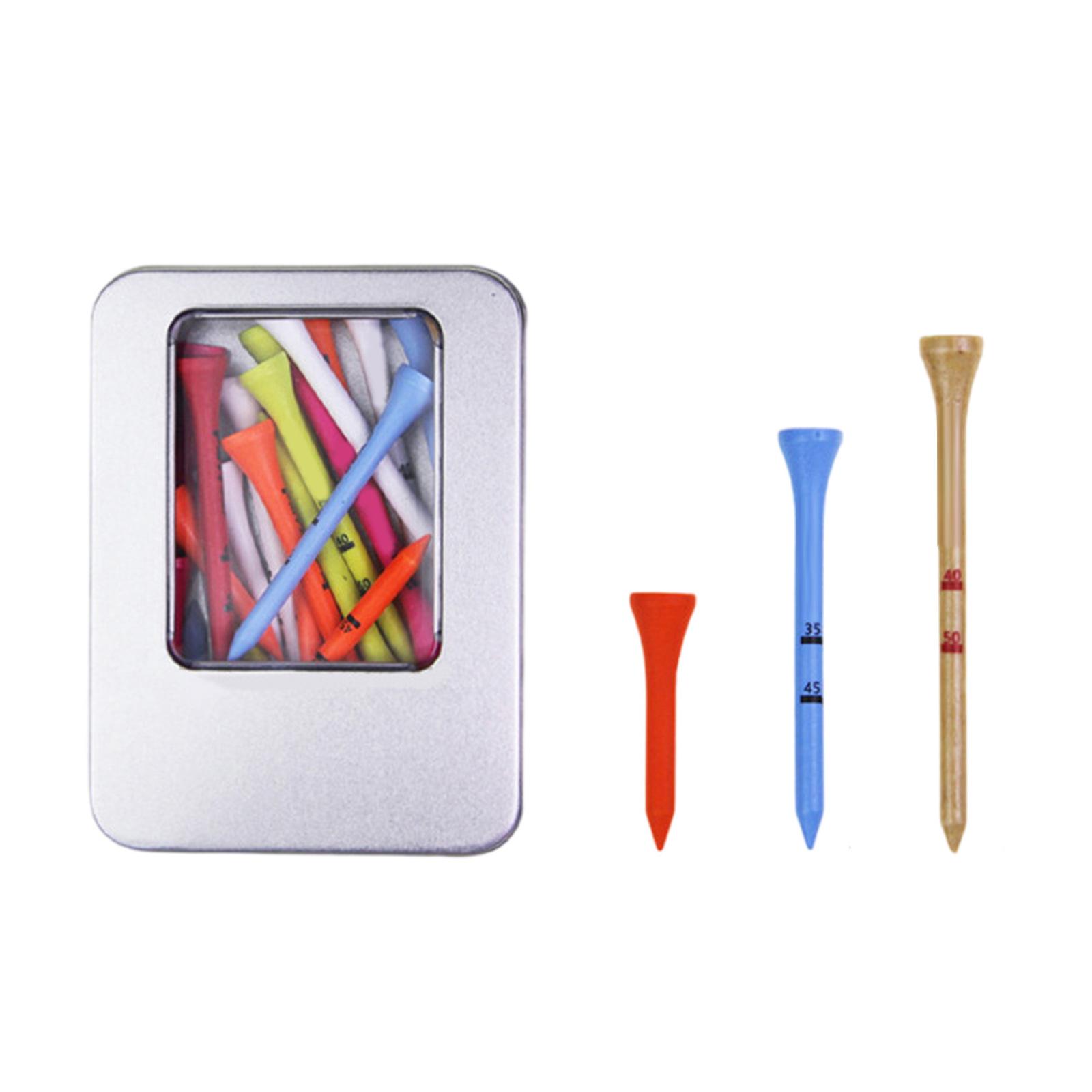 

1 Box Multicoloured Golf Tees 42mm 70mm 83mm Golf Tees with Storage Case Wood Golf Tees Golf Tees Accessories