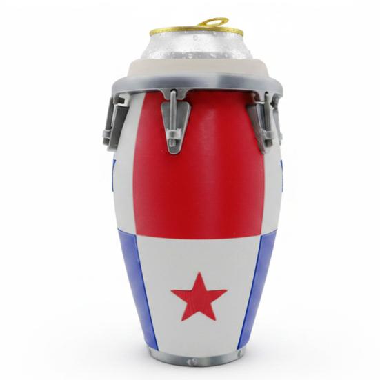 Conga Style Soda Can Holder 3D Printed Classic Drum Shape Flag Pattern 12Oz Standard Cola Beverage Beer Can Holder